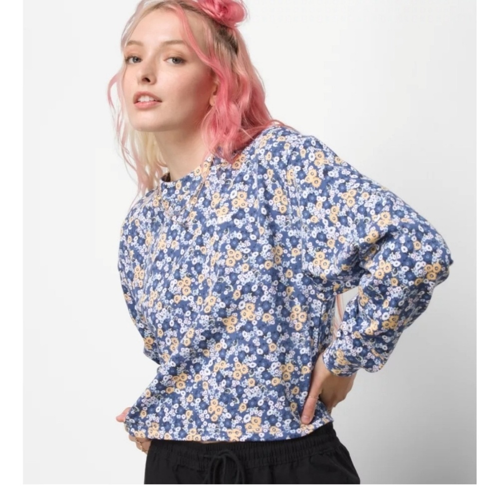 Vans Deco Ditsy Cropped Pullover Fleece (M) NWT